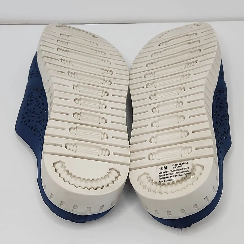 J- sport slip-on floral laser cut out mule shoes - Picture 6 of 8